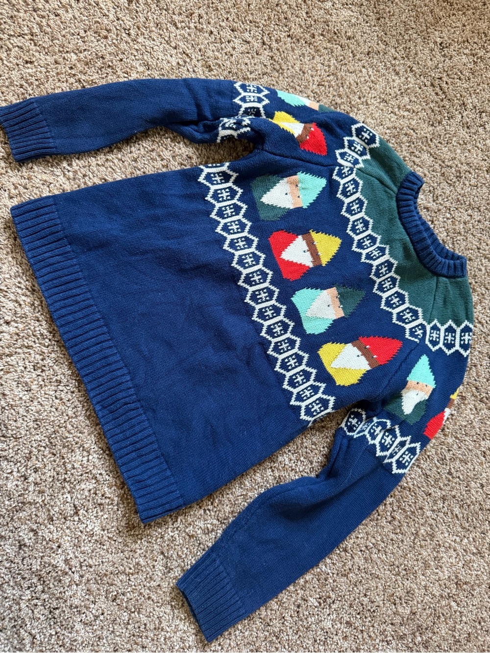 Hanna Andersson Navy Knit Sweater with White Trim